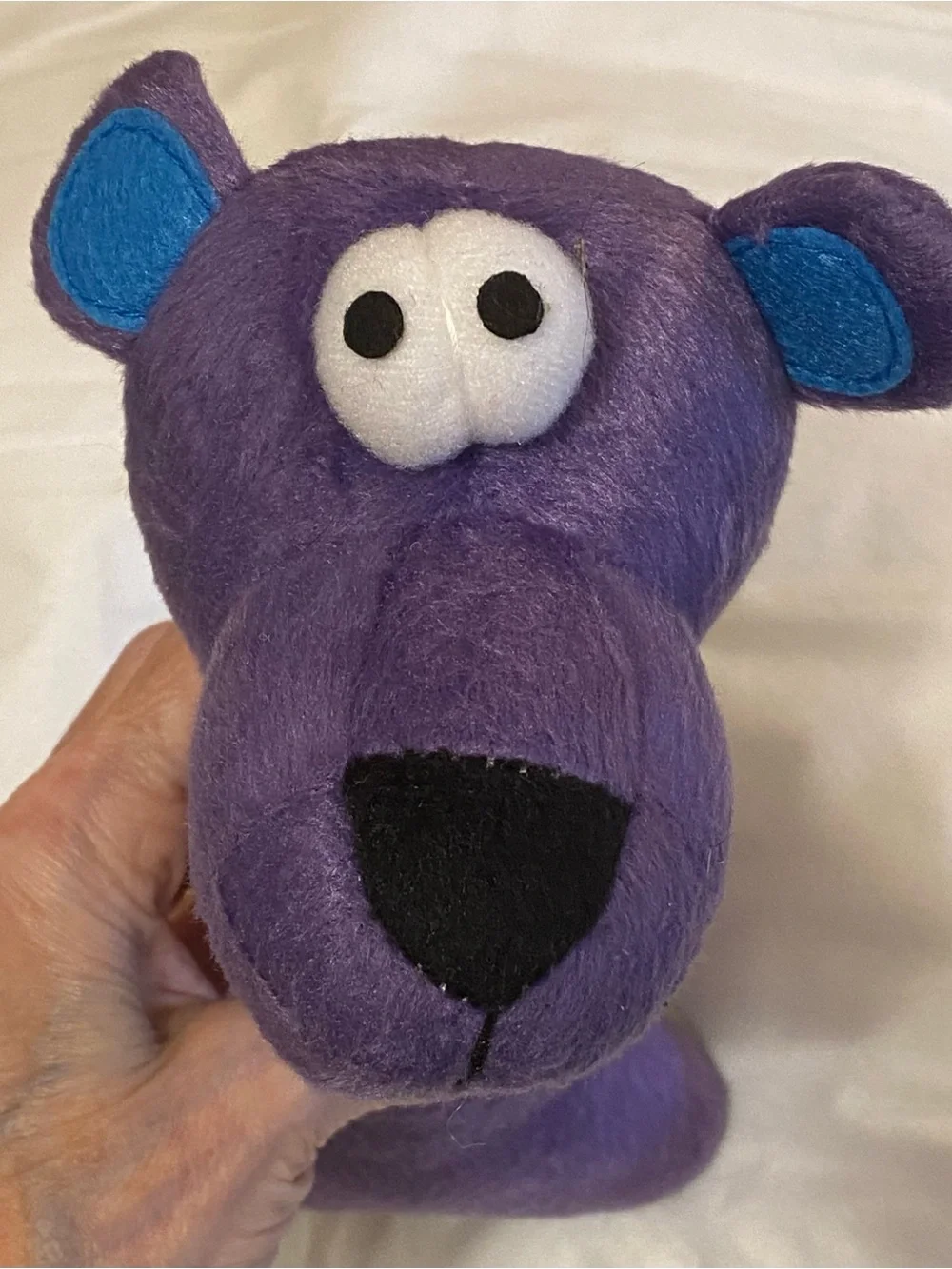 Purple Bear Plush Squeaky Dog Toy Soft Interactive Puppy Chew Toy